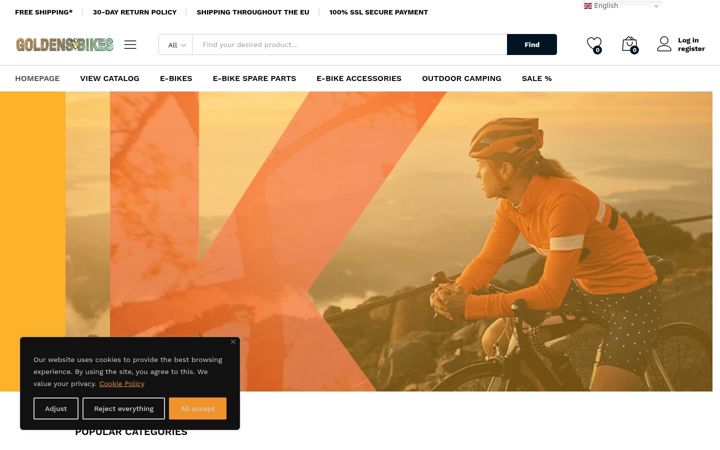 Screenshot of goldensbikes.com