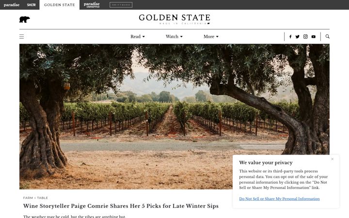 Screenshot of goldenstate.is