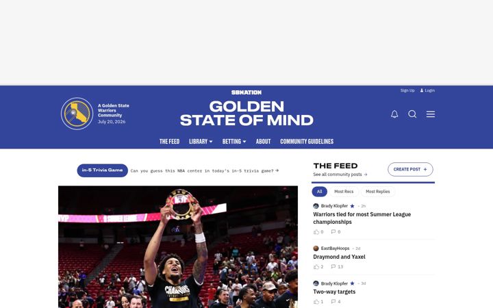 Screenshot of goldenstateofmind.com