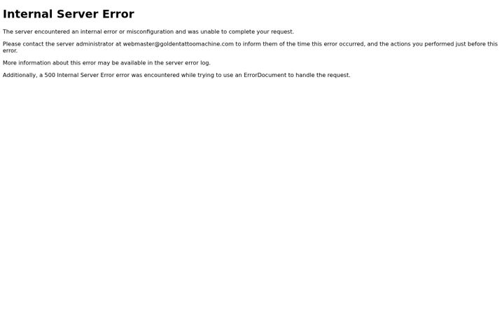 Screenshot of goldentattoomachine.com