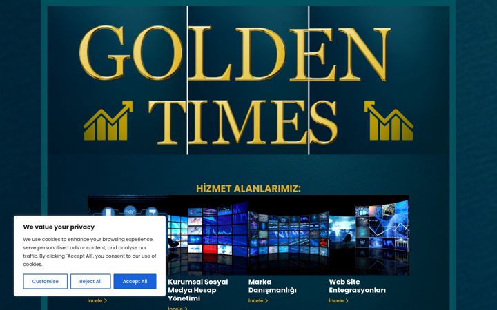 Screenshot of goldentimesreklamcilik.com