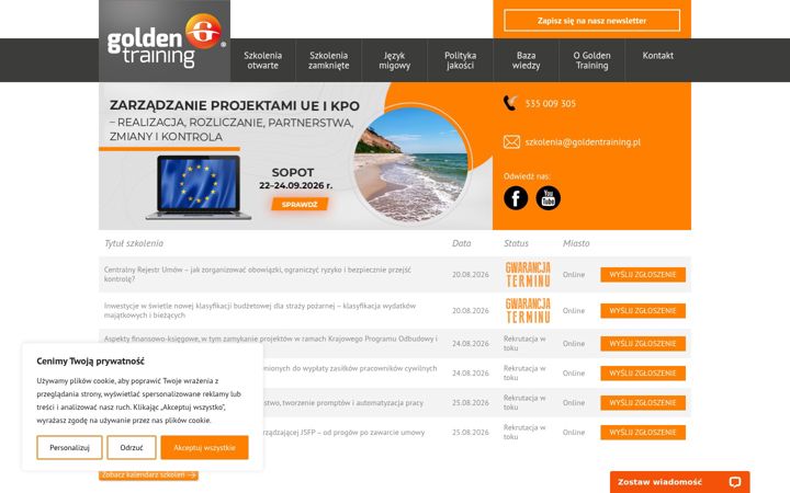 Screenshot of goldentraining.pl