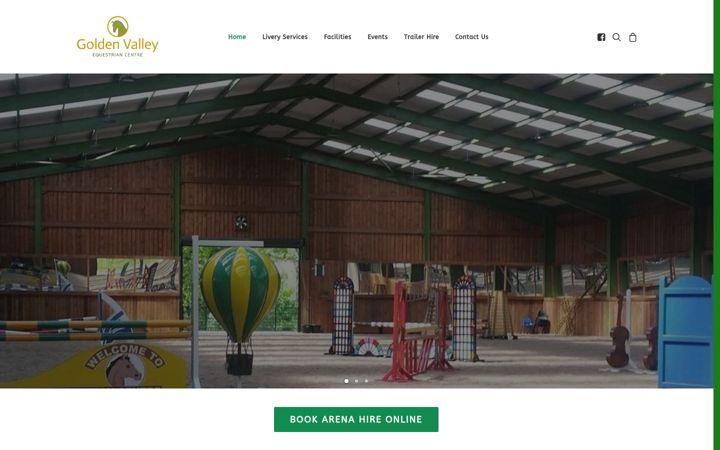 Screenshot of goldenvalleyequestriancentre.co.uk