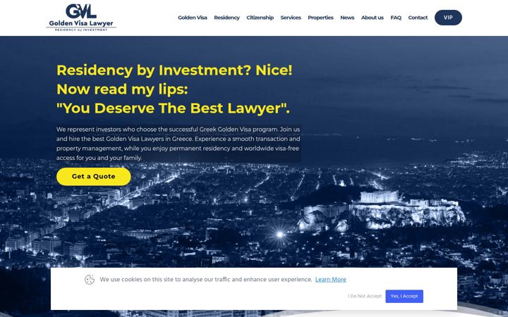 Screenshot of goldenvisalawyer.com