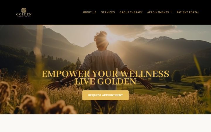 Screenshot of goldenwellnessco.com