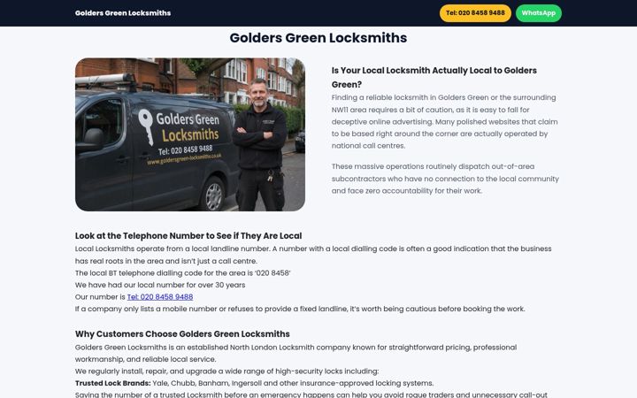 Screenshot of goldersgreen-locksmiths.co.uk