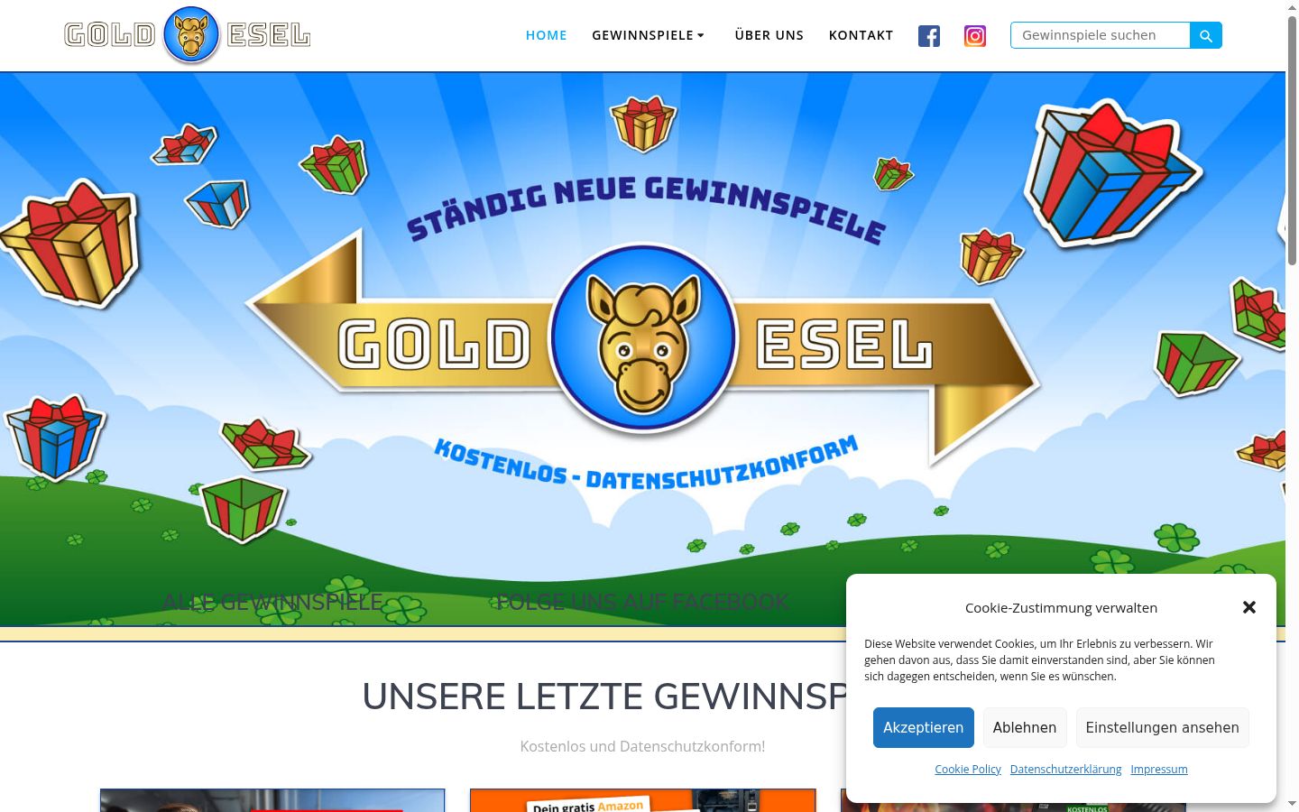 Screenshot of the consent banner shown before any interaction