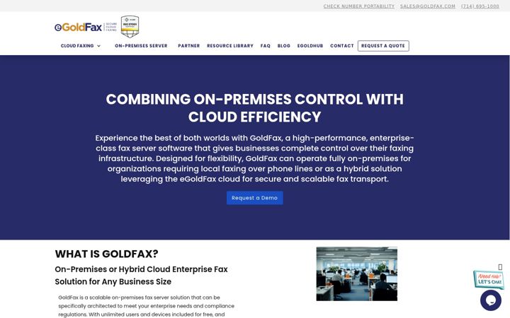 Screenshot of goldfax.com