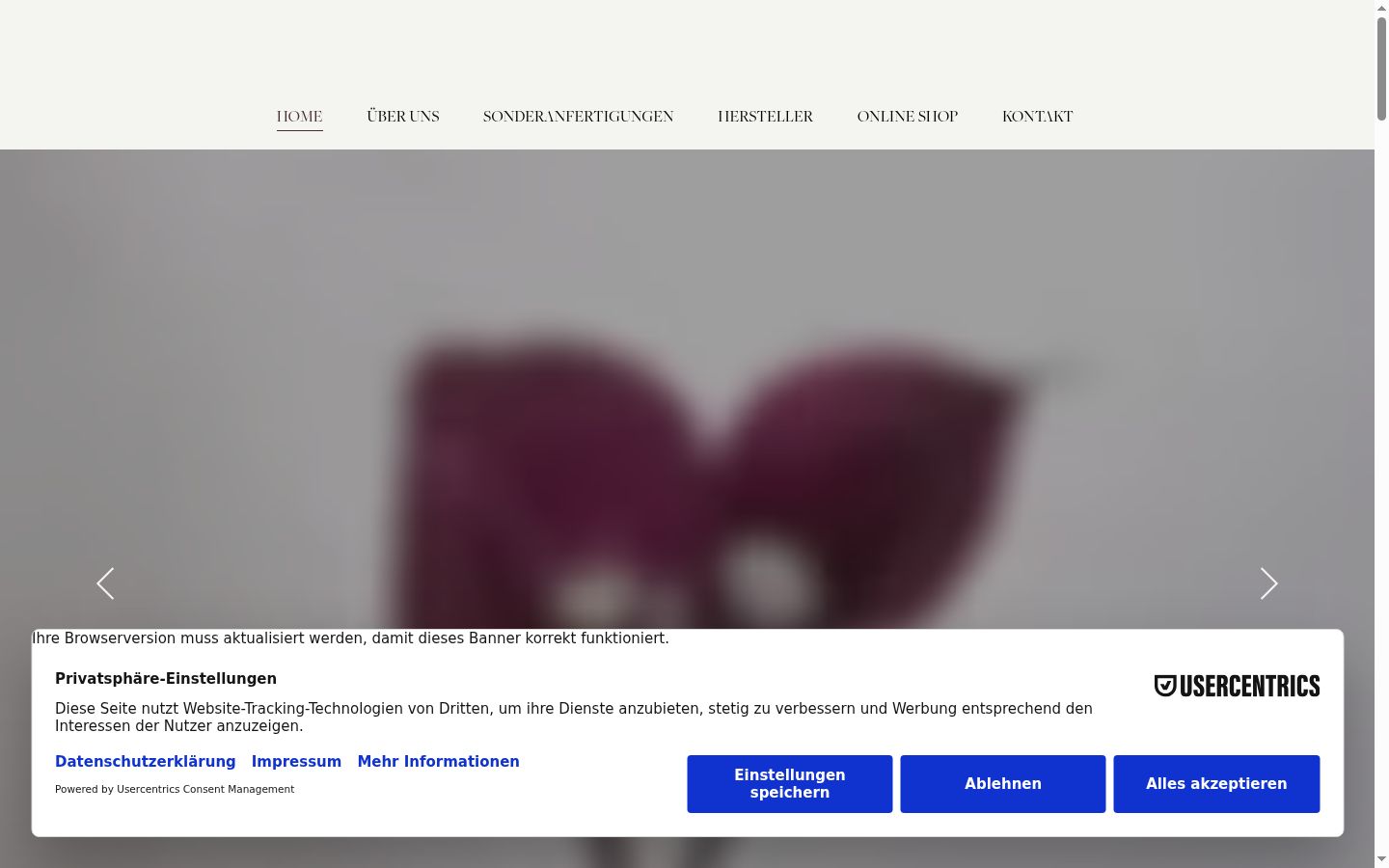 Captura de pantalla del banner de consentimiento mostrado antes de cualquier interacción