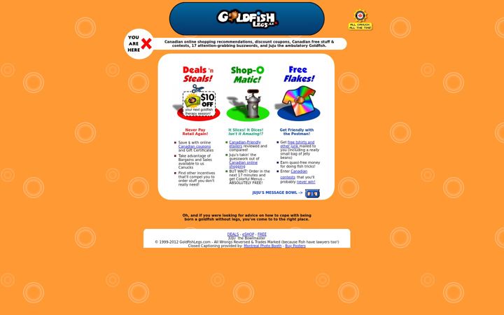 Screenshot of goldfishlegs.ca