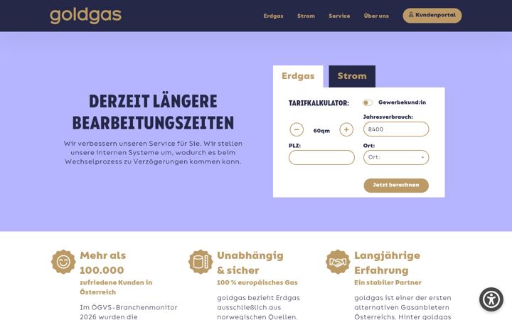 Screenshot of goldgas.at