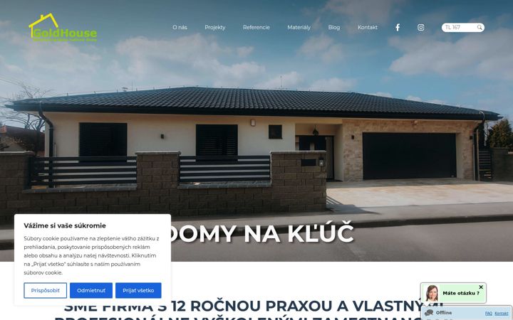 Screenshot of goldhousesk.com