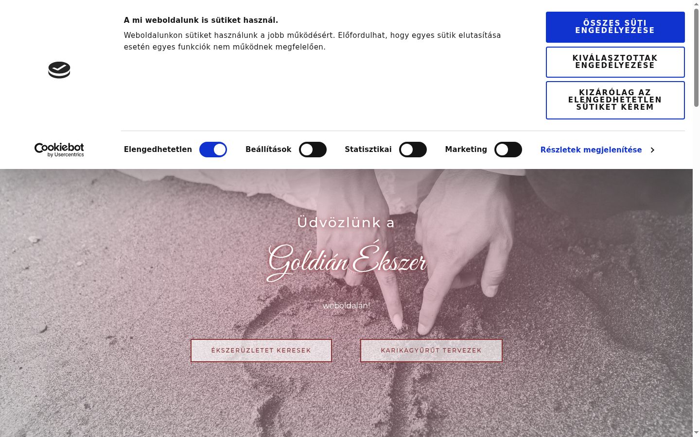 Screenshot del banner di consenso mostrato prima di qualsiasi interazione