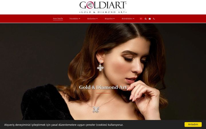 Screenshot of goldiart.com