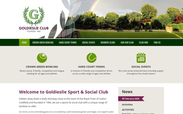 Screenshot of goldieslieclub.com