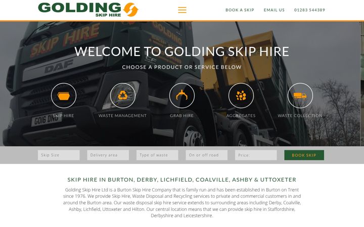 Screenshot of golding-skips.co.uk