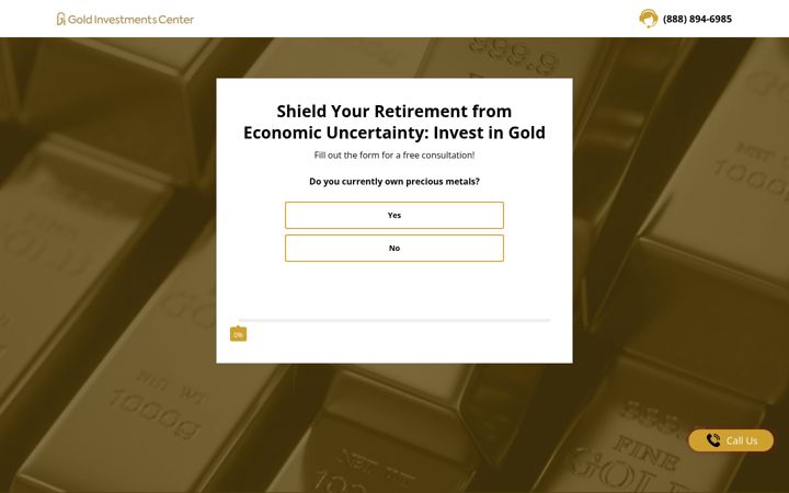 Screenshot of goldinvestmentscenter.com