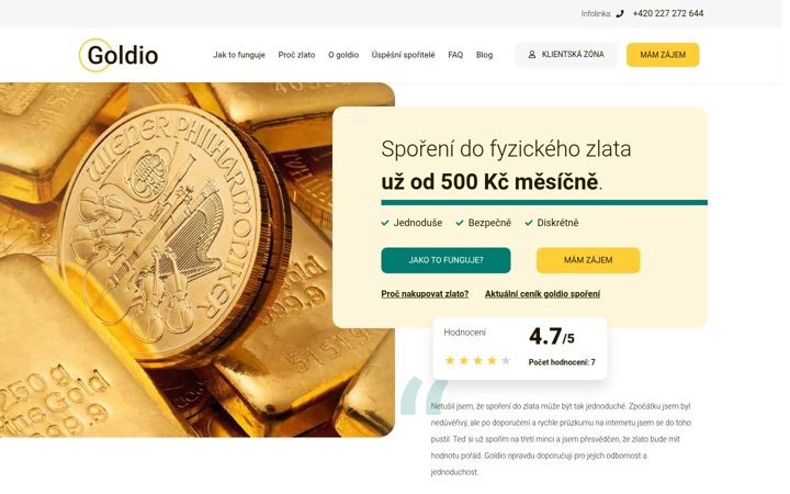 Screenshot of goldio.cz