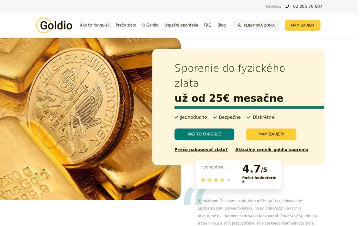 Screenshot of goldio.sk