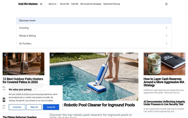 Screenshot of goldiramarkets.com