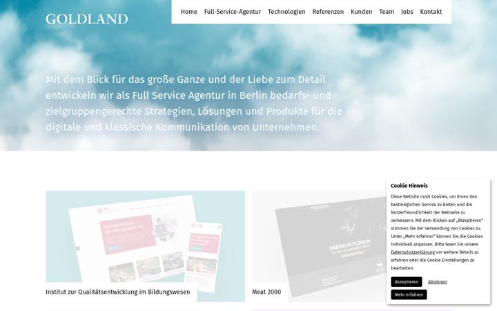Screenshot of goldland-media.com