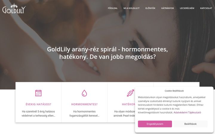 Screenshot of goldlily.hu