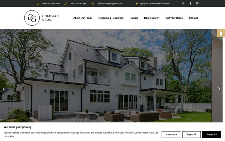 Screenshot of goldmangrouprealestate.com
