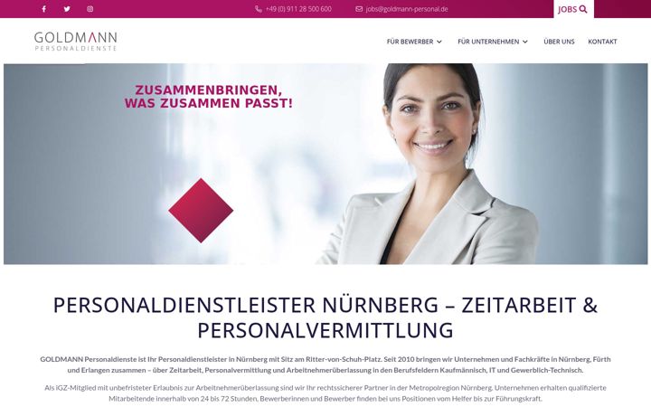 Screenshot of goldmann-personal.de