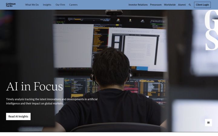 Ekraanipilt saidist goldmansachs.com