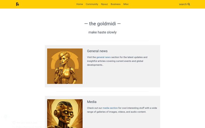 Screenshot of goldmidi.com