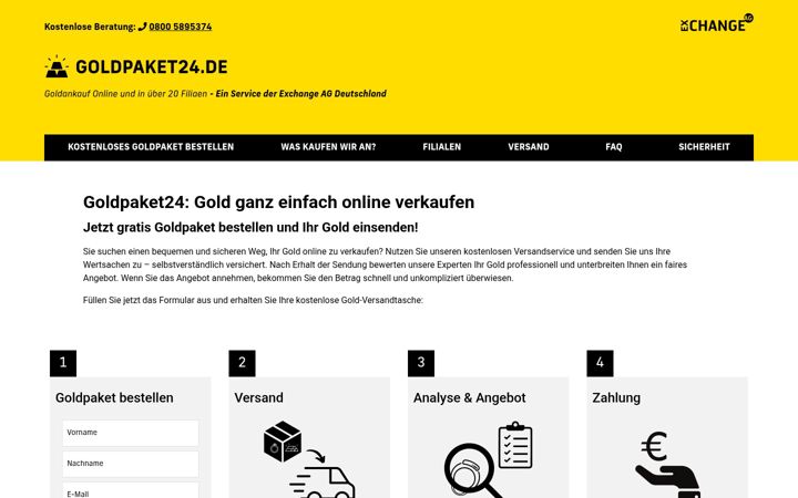 Screenshot of goldpaket24.de
