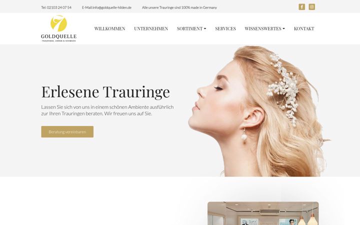 Screenshot of goldquelle-hilden.de