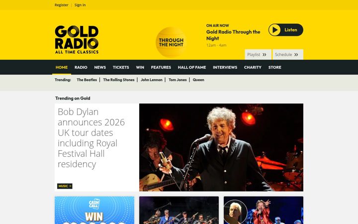 Screenshot of goldradio.com