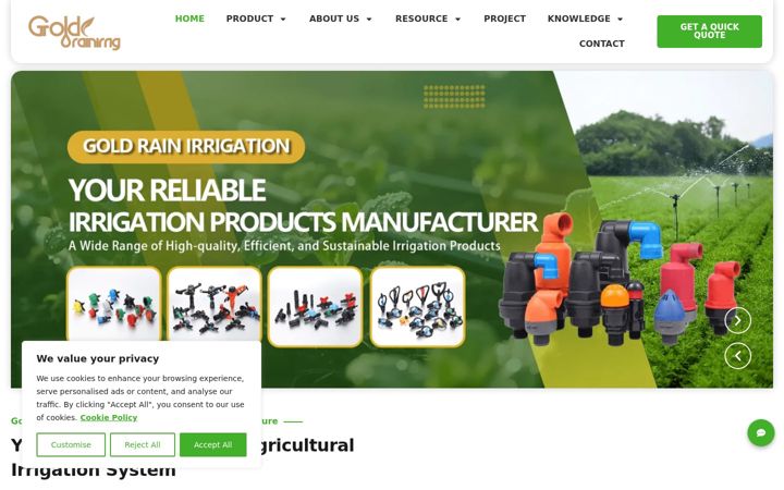 Screenshot of goldrainirrig.com