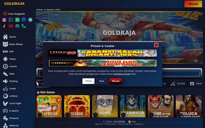 Screenshot of goldraja.org