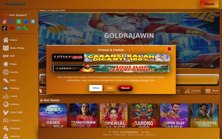 Screenshot of goldrajawin.org
