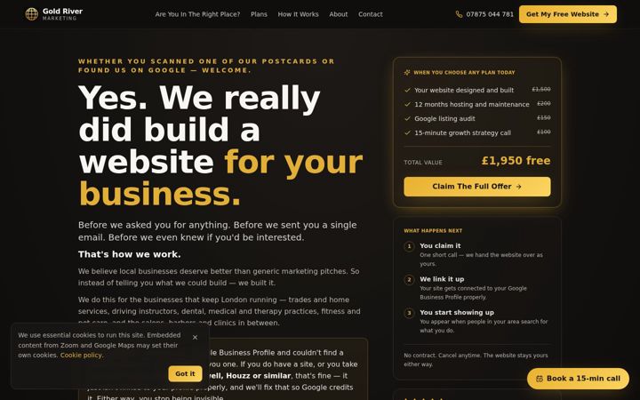 Screenshot of goldrivermarketing.co.uk
