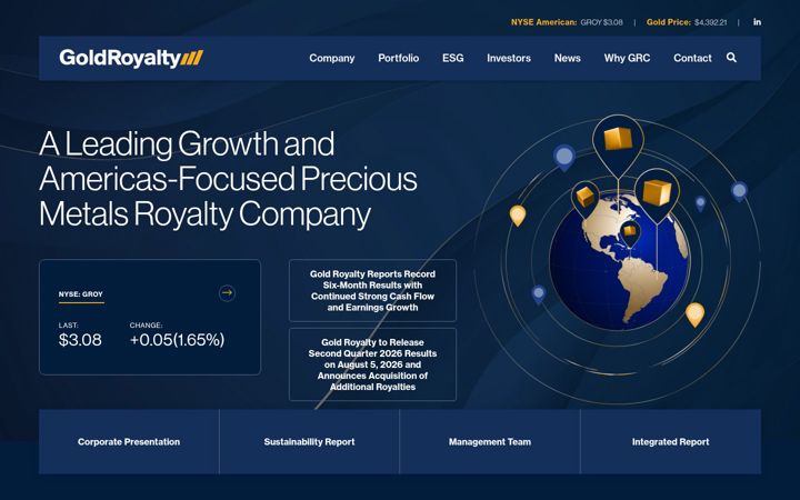 Screenshot of goldroyalty.com
