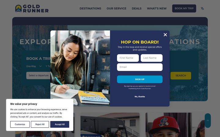 Screenshot of goldrunner.com