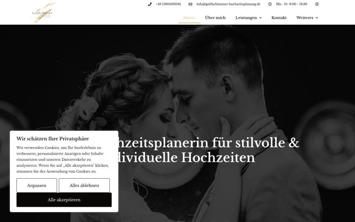 Screenshot of goldschimmer-hochzeitsplanung.de