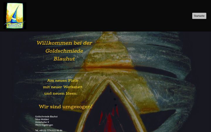 Snímek obrazovky goldschmiede-blauhut.de