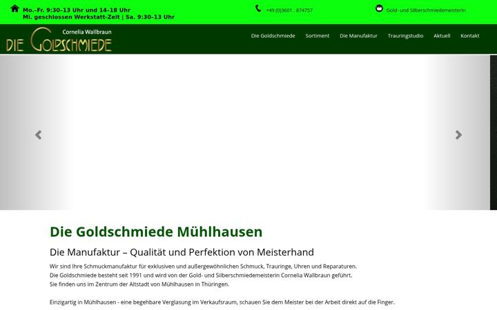 Screenshot of goldschmiede-muehlhausen.de
