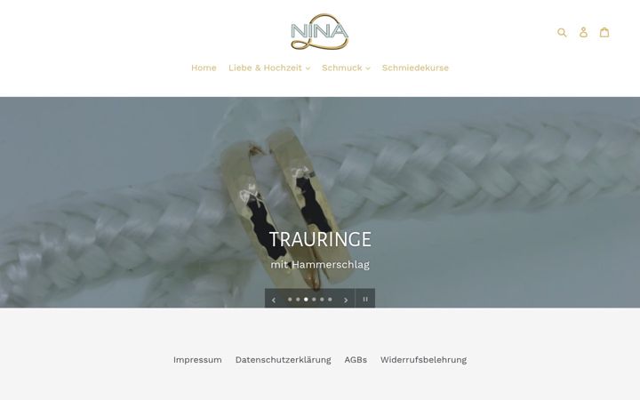 Screenshot of goldschmiede-nina.com