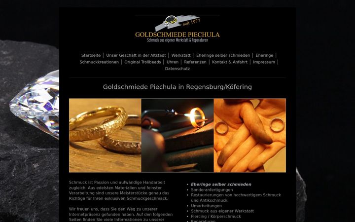 Screenshot of goldschmiede-piechula.de