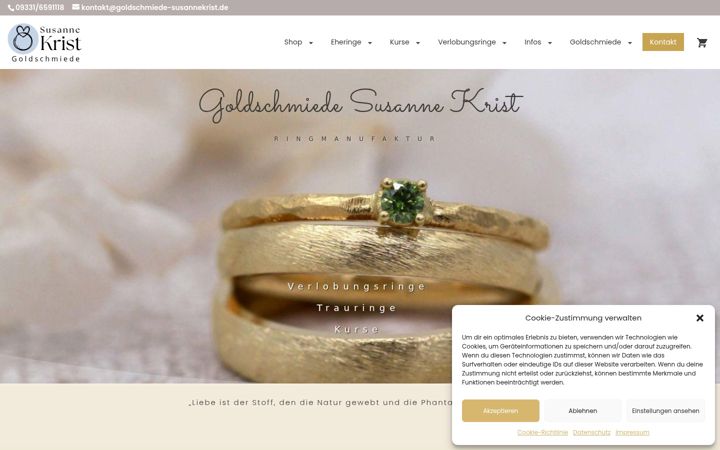 Screenshot of goldschmiede-susannekrist.de