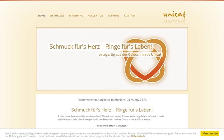 Screenshot of goldschmiede-unicat.de
