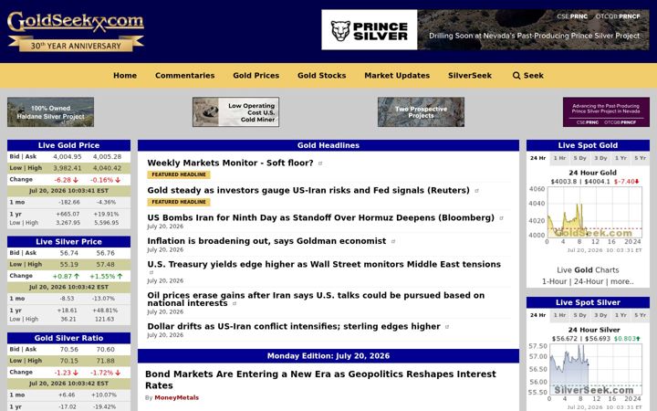 Screenshot of goldseek.com