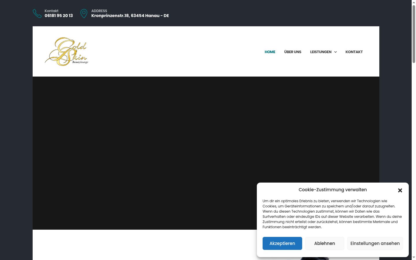 Snimka zaslona bannera za privolu prikazanog prije bilo kakve interakcije