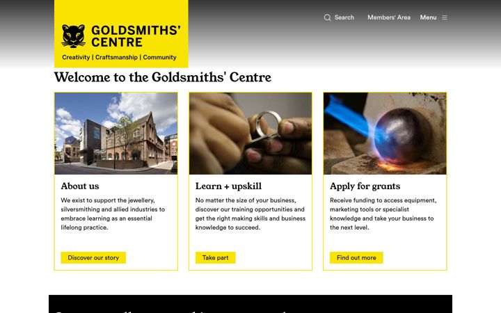 Screenshot of goldsmiths-centre.org