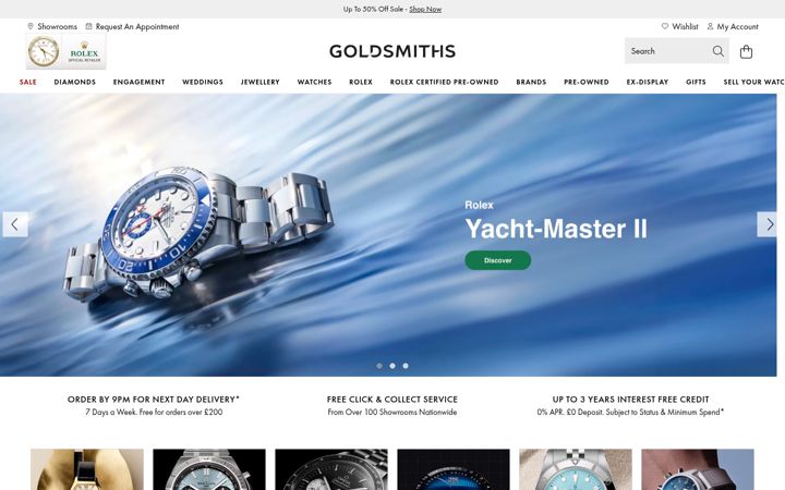 Screenshot of goldsmiths.co.uk
